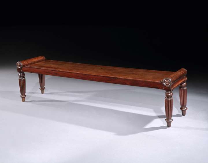 A regency mahogany hall bench